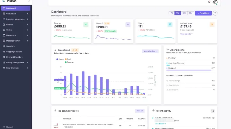 Inselan dashboard preview