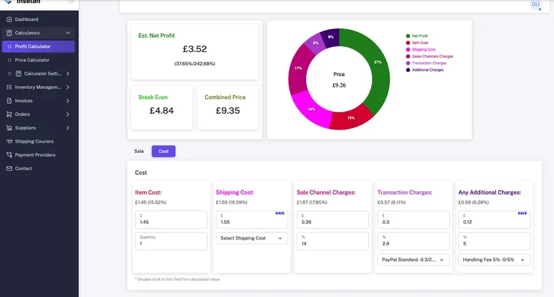 Profit Calculator Screenshot